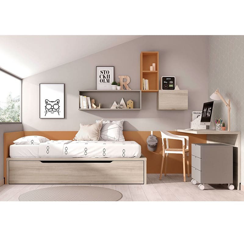 ▷ Habitacion Juvenil con cama y escritorio Mood 02 - Bebeydecoracion