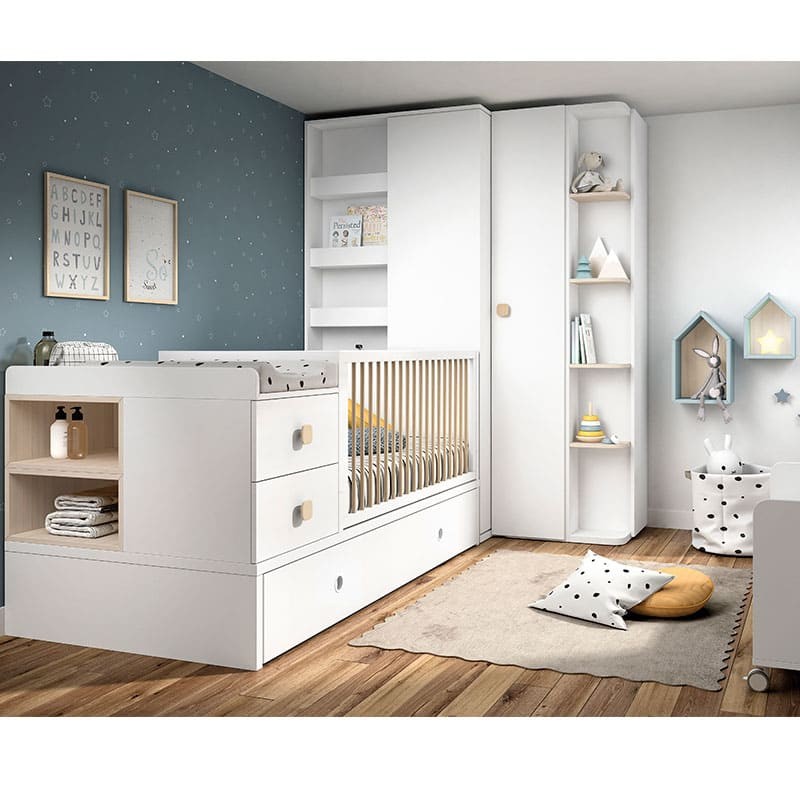 Nombre provisional Intercambiar Carrera ▷ Habitacion bebe con cuna convertible Grow y armario - Bebeydecoracion