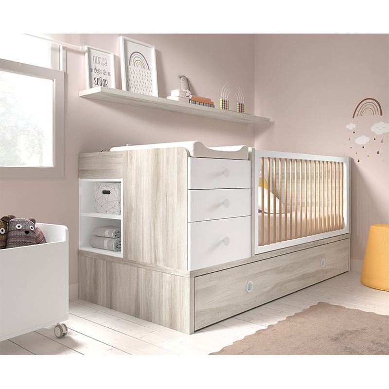 ▷ Habitacion bebe con maxicuna y cómoda Elemental - Bebeydecoracion