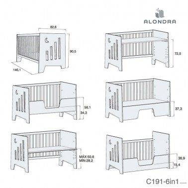 Cuna Colecho Omni Grey Alondra