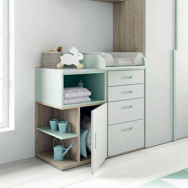 ▷ Comoda infantil con cajones y estante terminal de Tegarmobel -  Bebeydecoracion