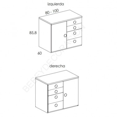 Comoda con cajones y puerta