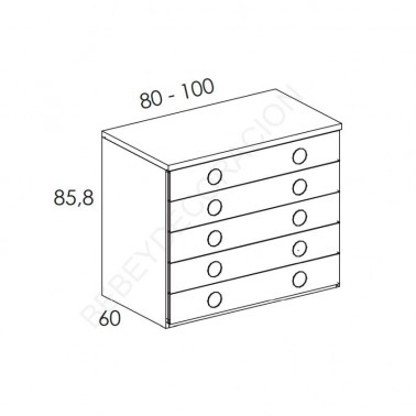 Comoda cinco cajones
