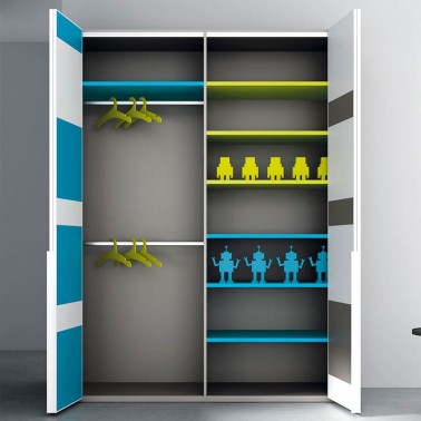 Armario cuatro puertas plegables multicolor