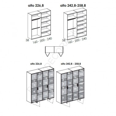 Armario cuatro puertas plegables multicolor
