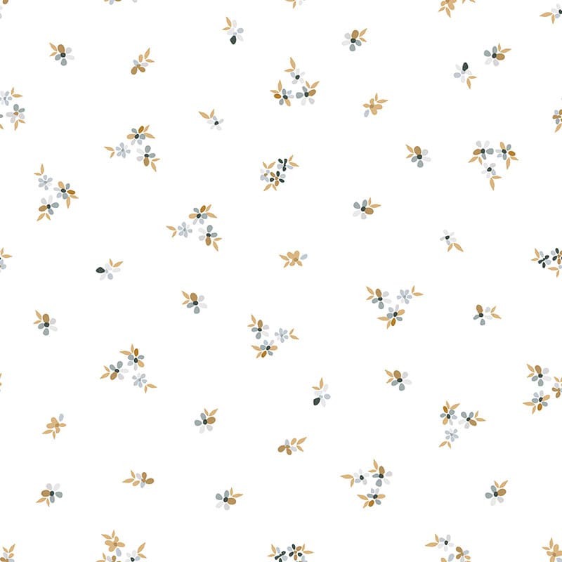 Papel pintado Floral Snow Blanco