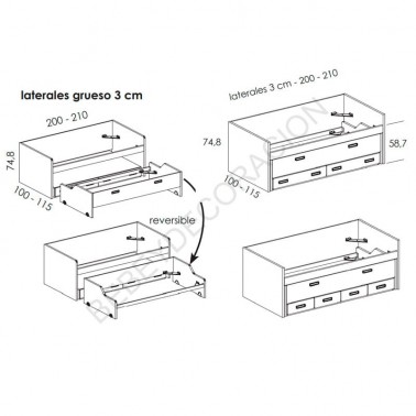 Cama compacta con laterales