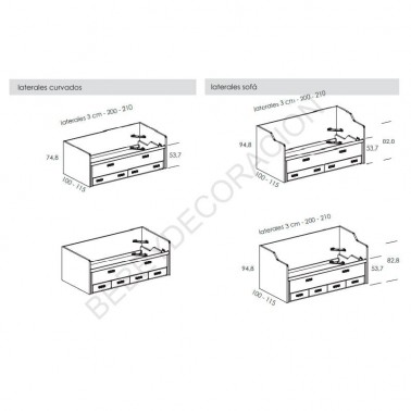 Cama compacta con laterales