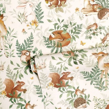 Papel pintado Forest Amigos del bosque Beige