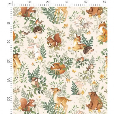 Papel pintado Forest Amigos del bosque Beige