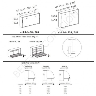 Cama abatible horizontal Tegar