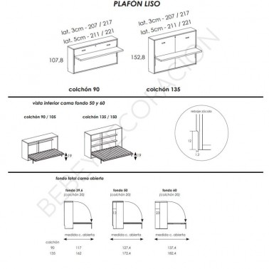 Cama abatible horizontal con escritorio Tegar