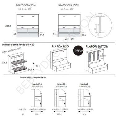 Litera abatible horizontal con sofa Tegar