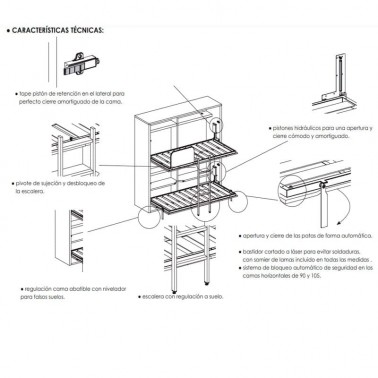 Litera abatible horizontal con sofa Tegar