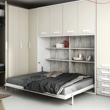 ▷ Cama abatible vertical con altillo- Bebeydecoracion