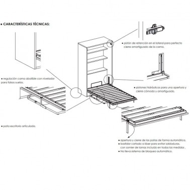 Cama abatible vertical Tegar