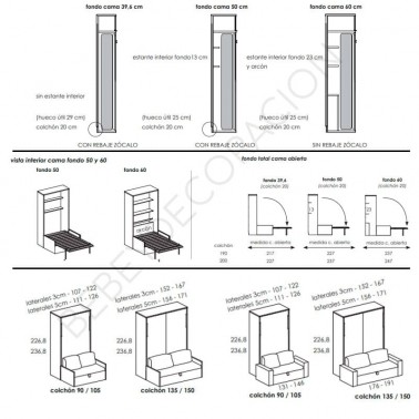 ▷ Litera abatible horizontal con sofá Tegar