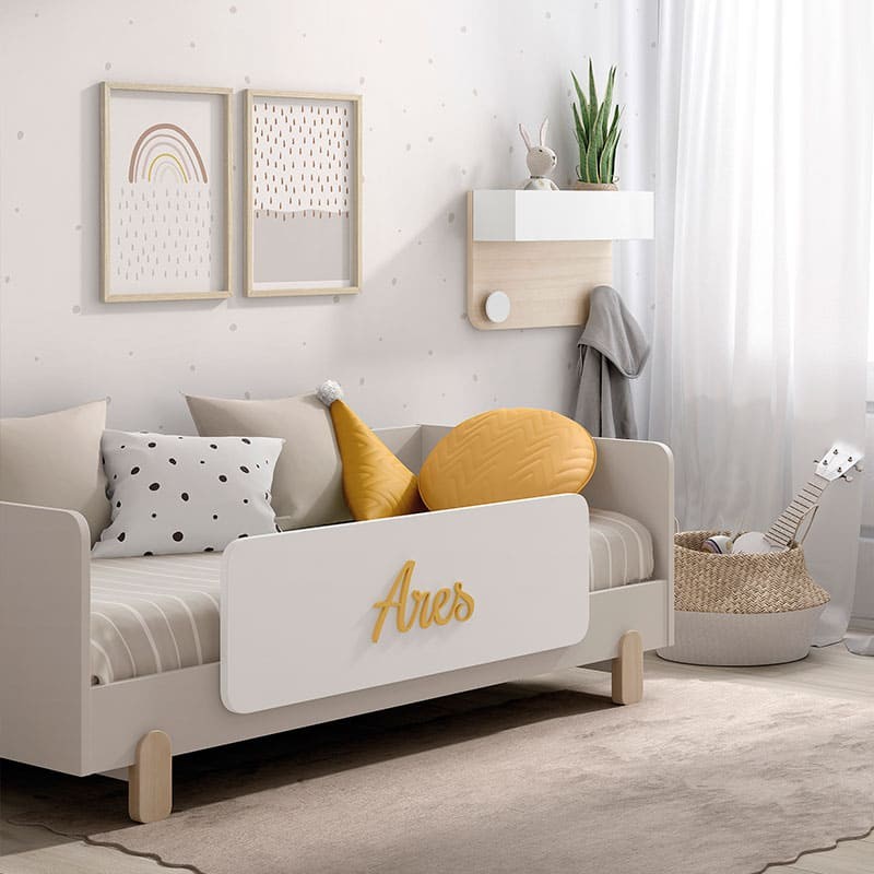 ▷ Cama para niños estructura Casa natural Arco Iris - Bebeydecoracion