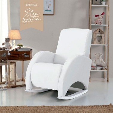 Sillonea - Sillón Lactancia Roma, Usado para amamantar/Dar el Pecho. Butaca  balancín para habitación del Bebe. Medida: 96x74x77 cm. Tapizado con Tela