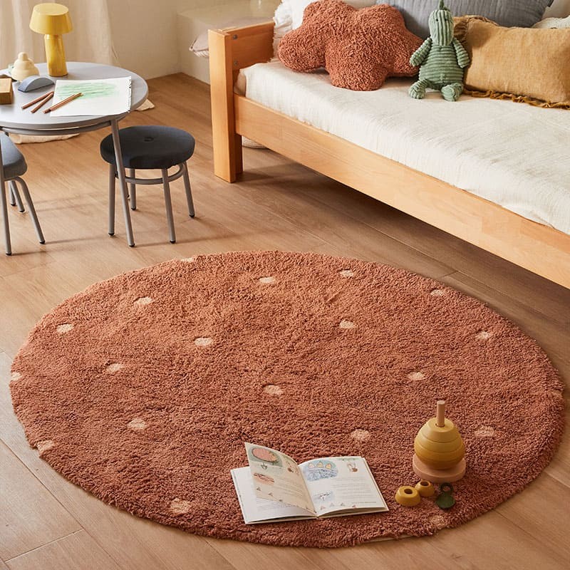 ▷ Alfombra lavable Redonda Dots Chestnut - Bebeydecoracion