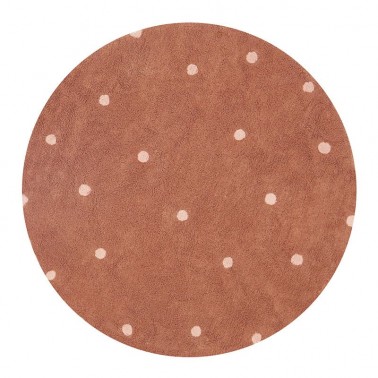 Alfombra lavable Redonda Dots Chestnut