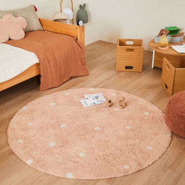 Alfombra lavable Redonda Dots Rose