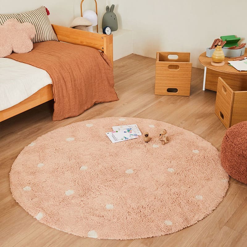 ▷ Alfombra lavable Redonda Dots Rose - Bebeydecoracion