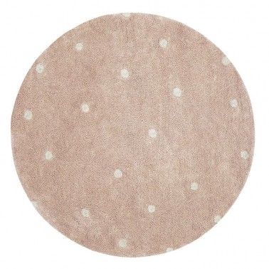 Alfombra lavable Redonda Dots Rose