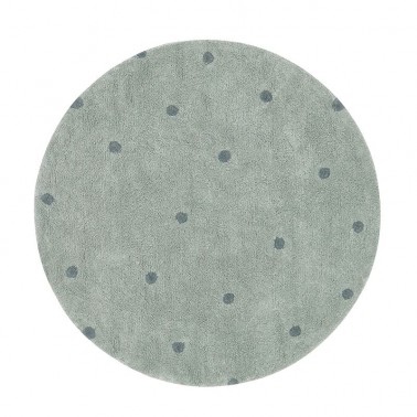 Alfombra lavable Redonda Dots Blue Sage