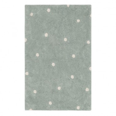 Alfombra lavable Mini Dots Blue Sage