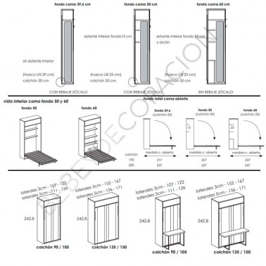 Cama abatible vertical Tegar