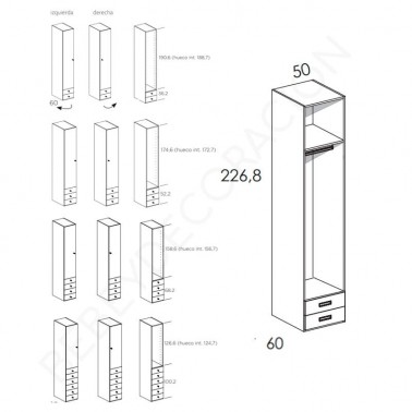 ▷ Armario una puerta y cajones de Tegarmobel - Bebeydecoracion