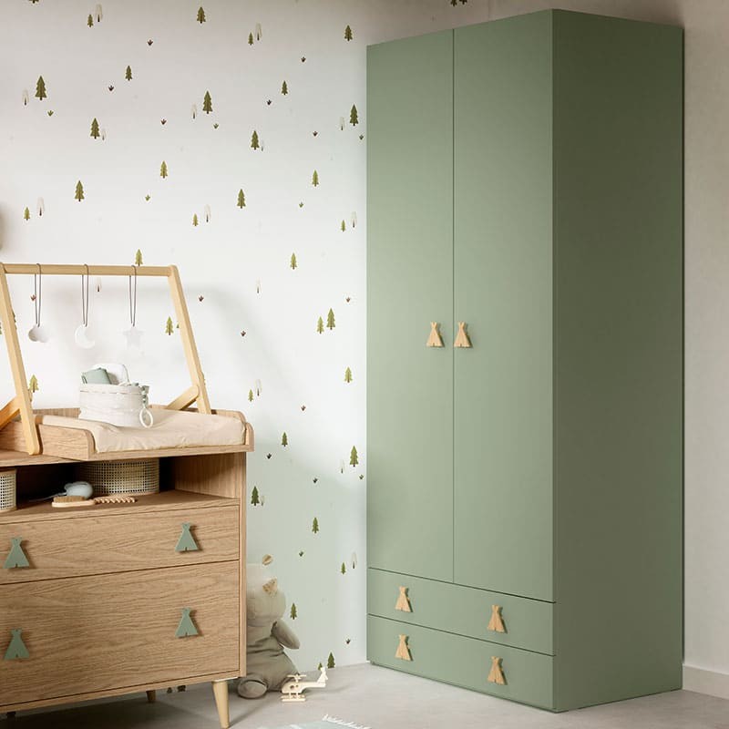 ▷ Armario Montessori con una puerta y zapatero inferior - Bebeydecoracion