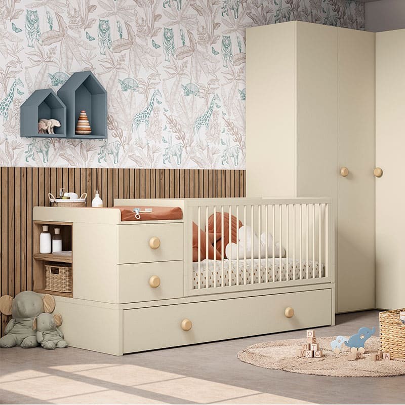 ▷ Habitacion bebe con cuna convertible Grow y armario