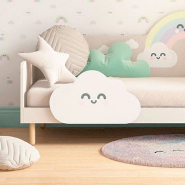 ▷ Cama para niños estructura Casa natural Arco Iris - Bebeydecoracion