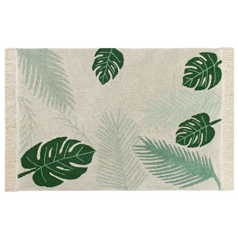 alfombra lavable tropical verde lorena canals