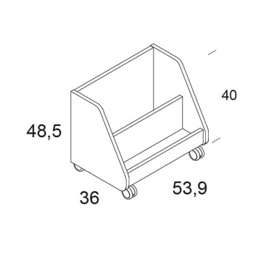 Mueble de lectura con ruedas