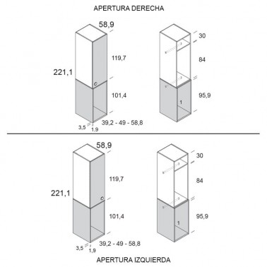 Armario Montessori una puerta y barra