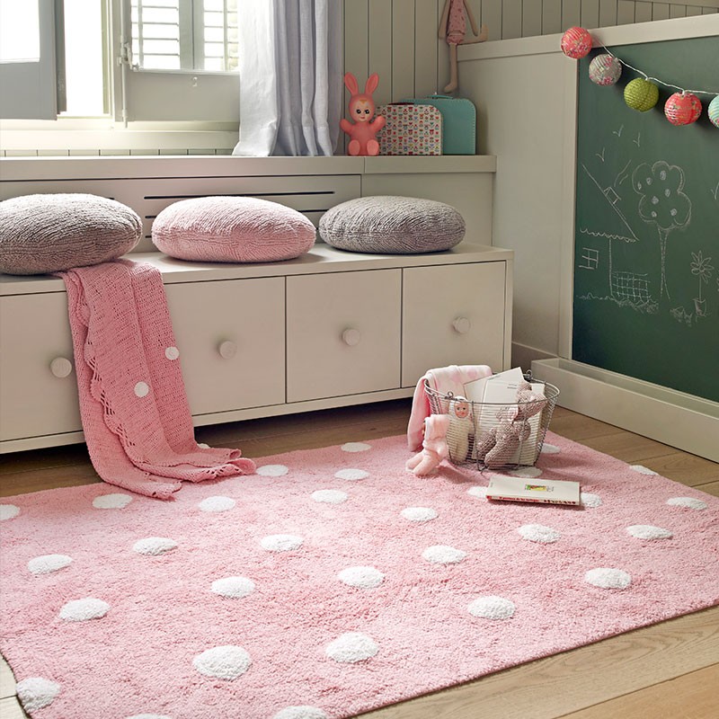 ▷ Alfombra infantil lavable Galleta Rosa Lorena Canals