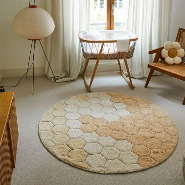 Alfombra lavable Honeycomb Golden