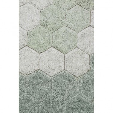 Alfombra lavable Honeycomb Blue sage