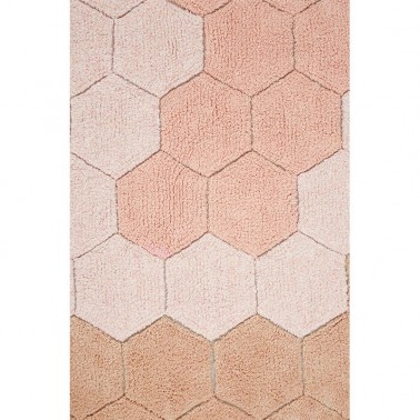 Alfombra lavable Honeycomb Rosa