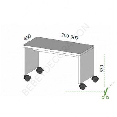 Mesa infantil fija con ruedas