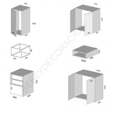 Armario modular cajones y hueco