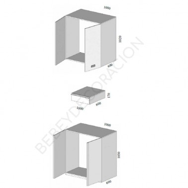 Armario cuatro puertas y cajon