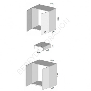 Armario cuatro puertas y cajon