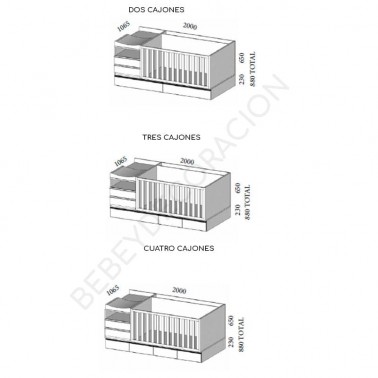 Cuna convertible Nido con mesita