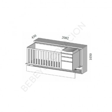 Cuna convertible en cama abatible