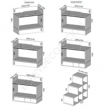 Litera con escalera lateral cubos