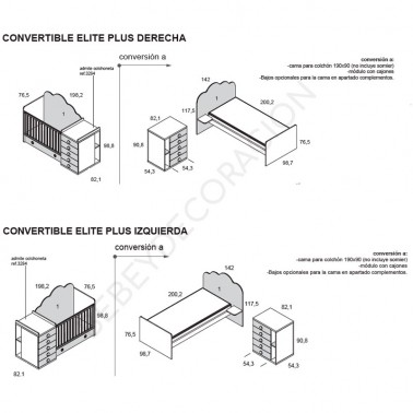 Cuna convertible Elite Plus 70x140 de Ros